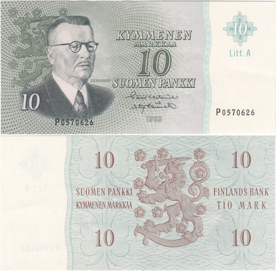 10 Markkaa 1963 Litt.A P0570626